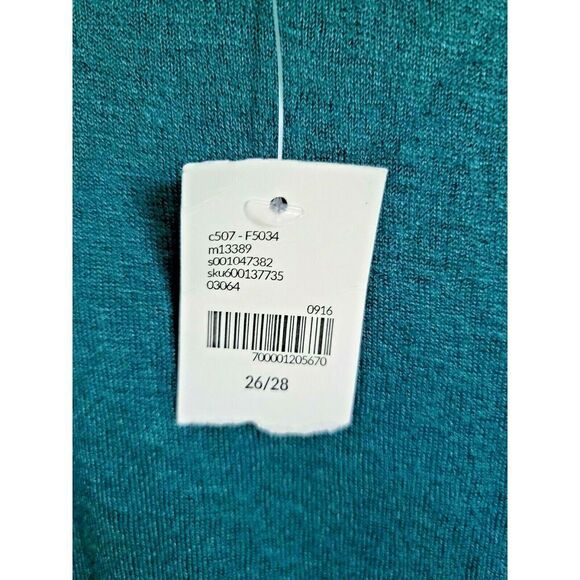 Lane
Bryant 26 28 Sweater Emerald Green Rouched Shoulder 3X Lightweight NWT NEW - Picture 6 of 7